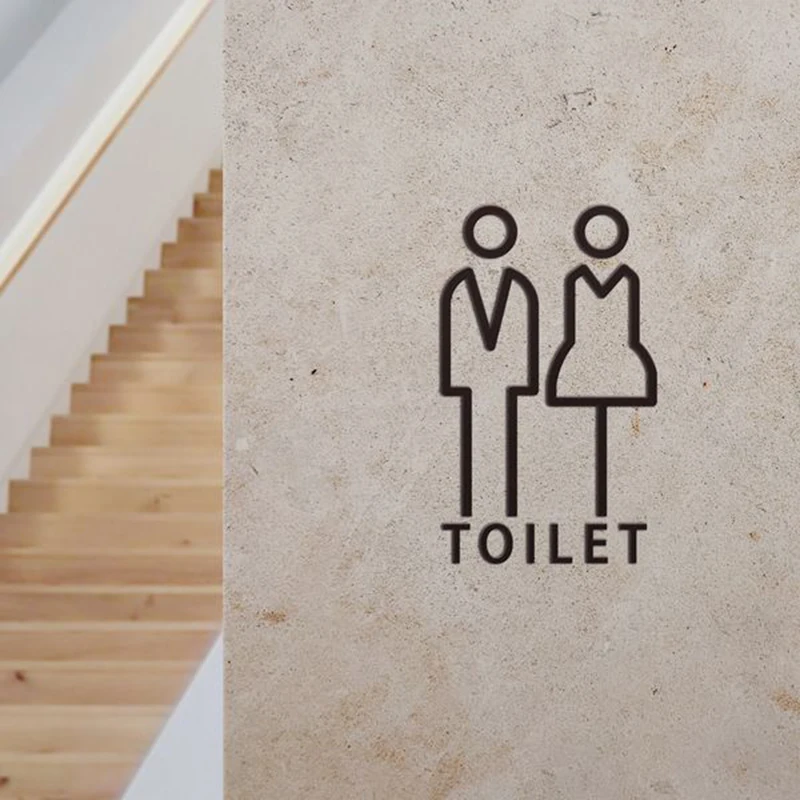 Multi-Style Restroom Signage Toilets Signboard Bathroom Door Plate Acrylic Public Toilet Sign Wholesalesignboardhotel Mall Plate