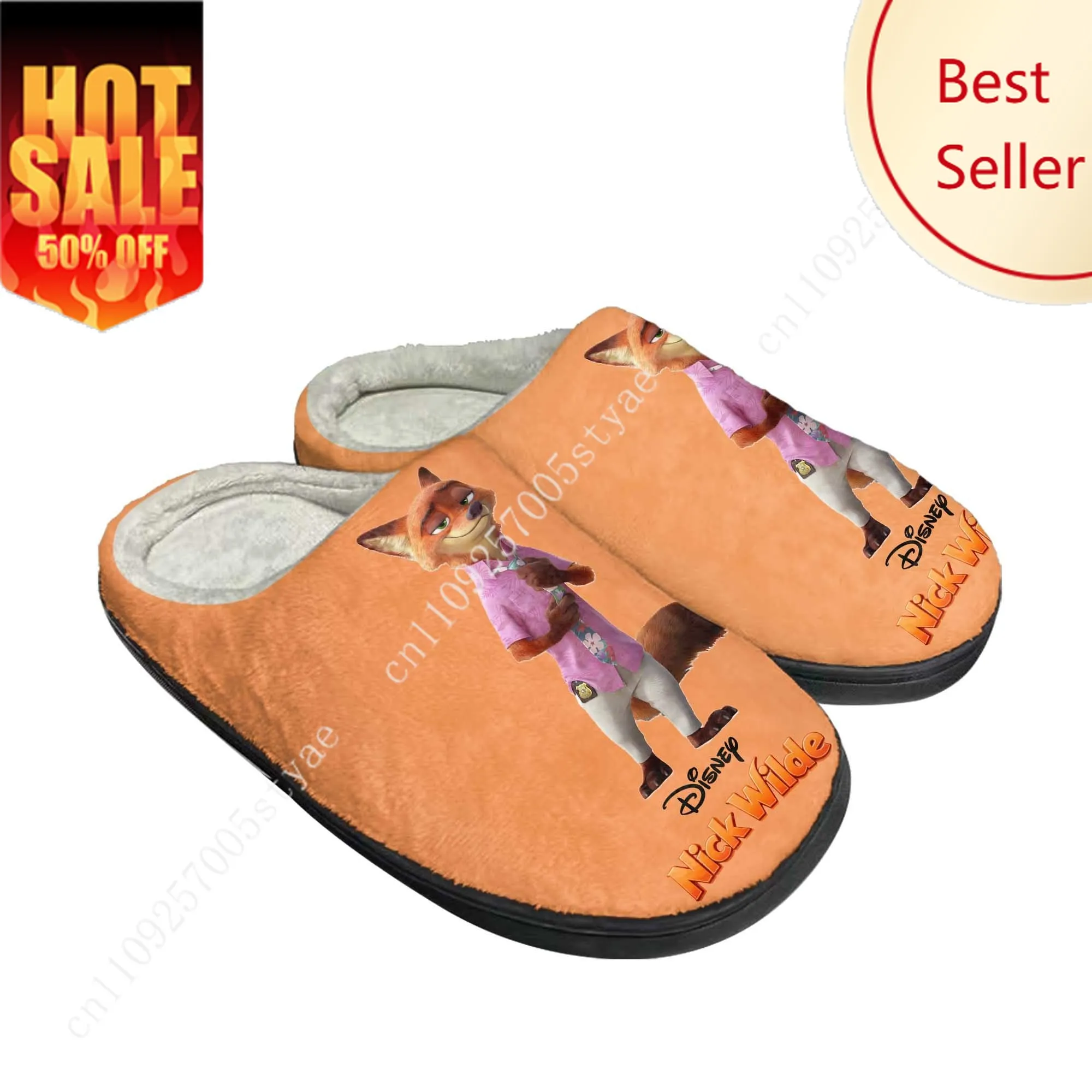 

Nick Wilde Cotton Slippers Disney Cartoon Decorate Plush Indoor Shoes Design Your Photo Party Holiday Gifts Custom Shoe
