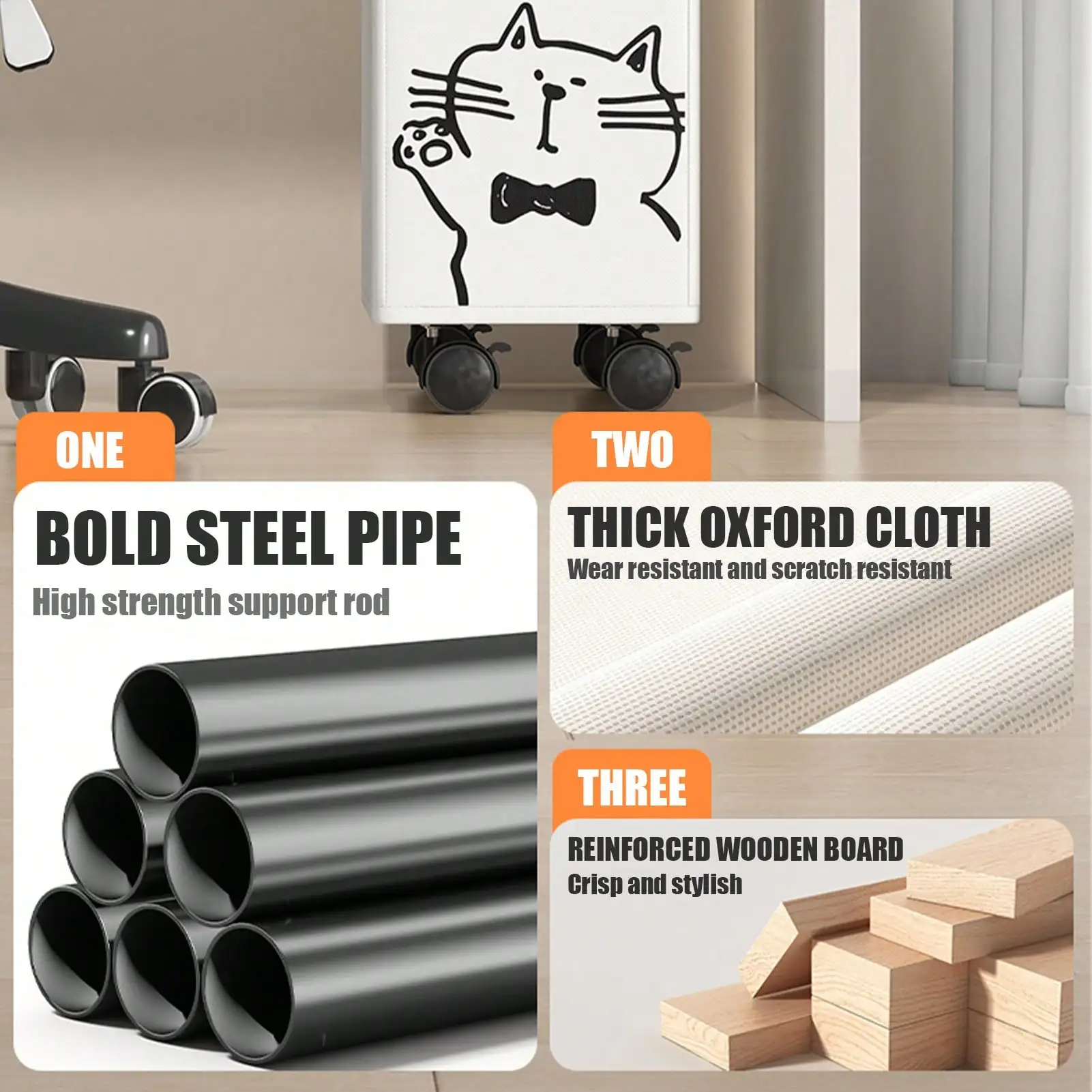 رف تخزين بعجلات تحت المكتب - سلة تنظيم متحركة للمكتب/المطبخ/السكن (موفرة للمساحة)