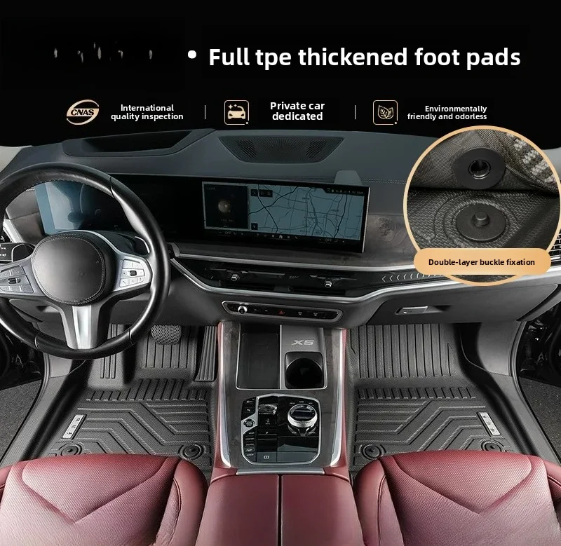 Custom Fit TPE Floor Mats for X5/X5L E70 F15 G05 08-25 – Full Coverage Door Sill Protection Waterproof Anti-Slip