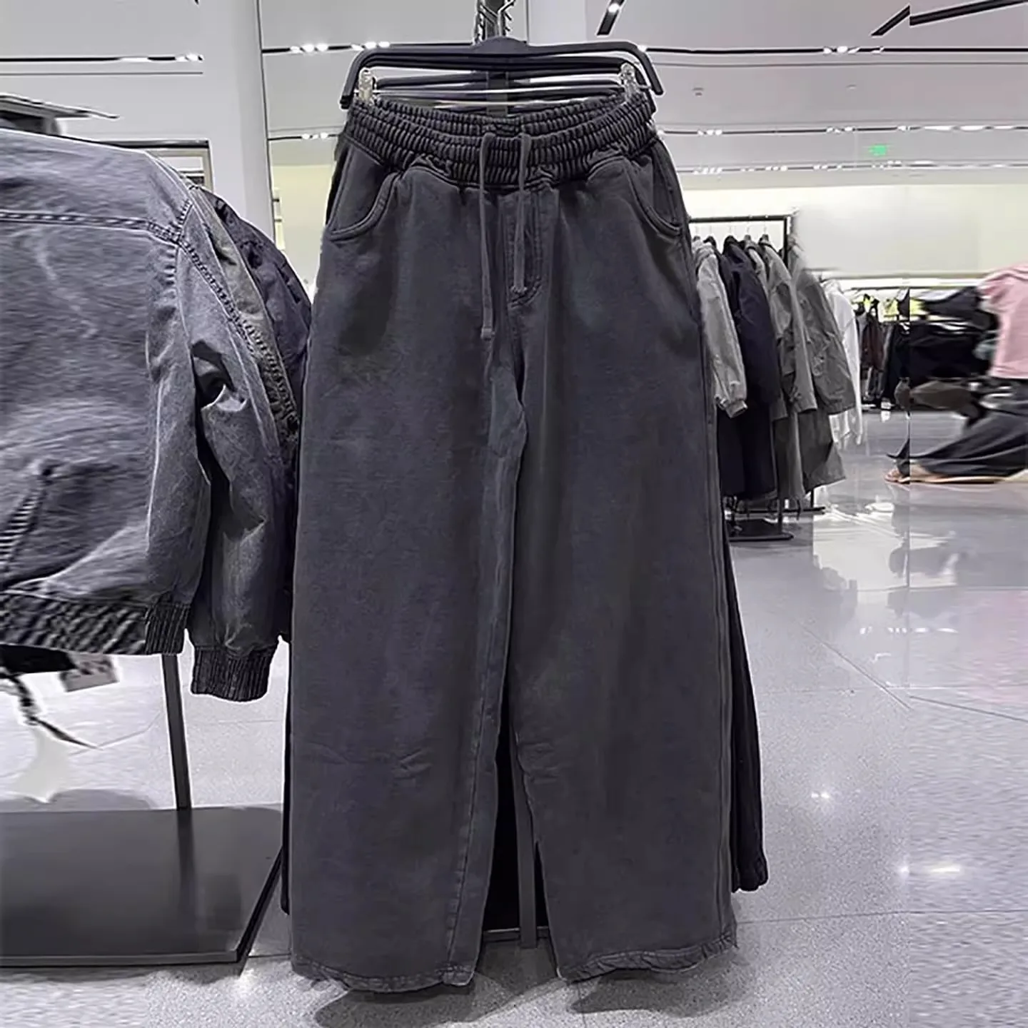 

Loose Wide Leg Men's Casual Pants Cotton Work Trousers Youth Faion Spring Autumn New Sle Waed Heavy Sweatpants