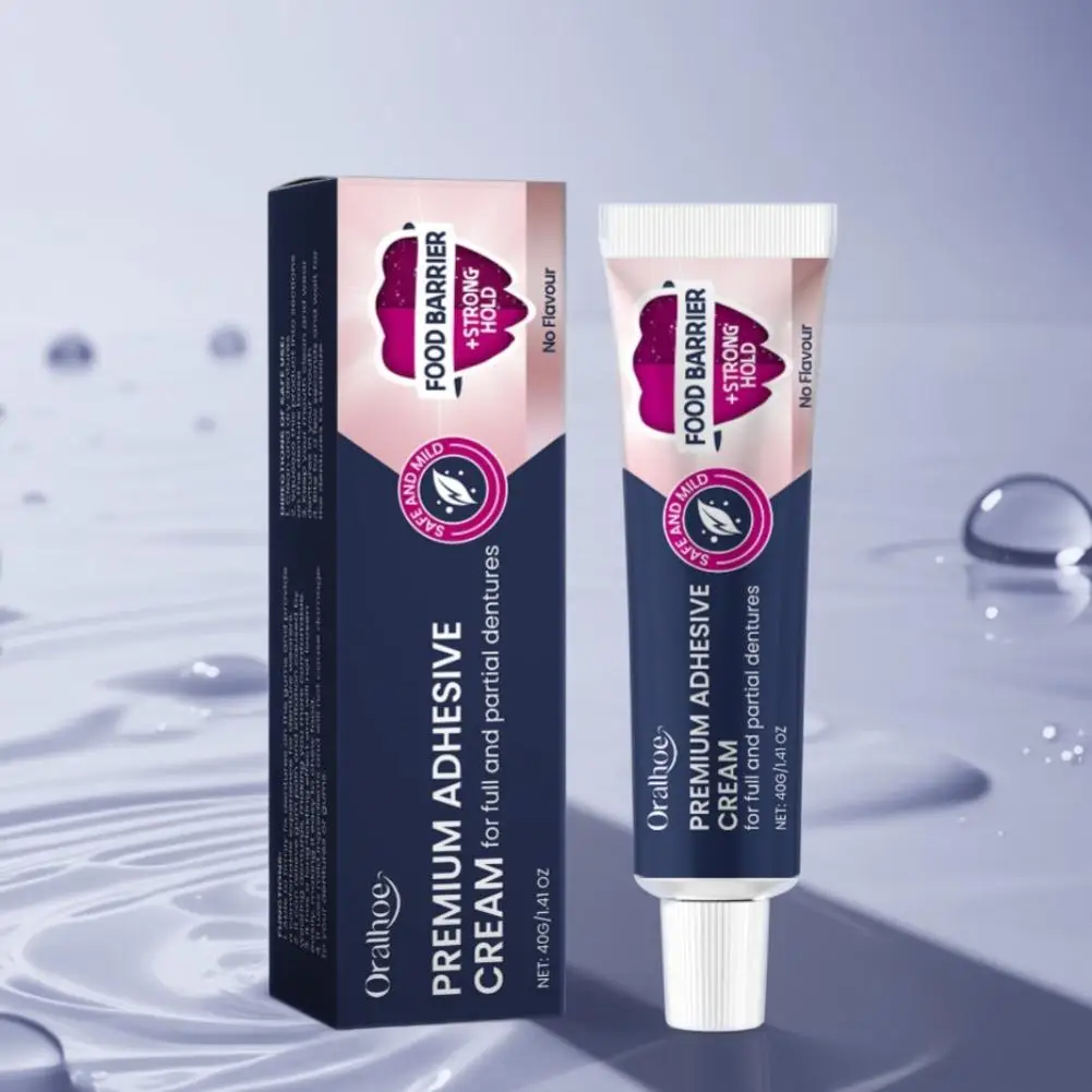 40g Premium Denture Adhesive Improve Comfort Mild Denture Adhesive Cream Long Lasting Strong Hold For Denture Wearers