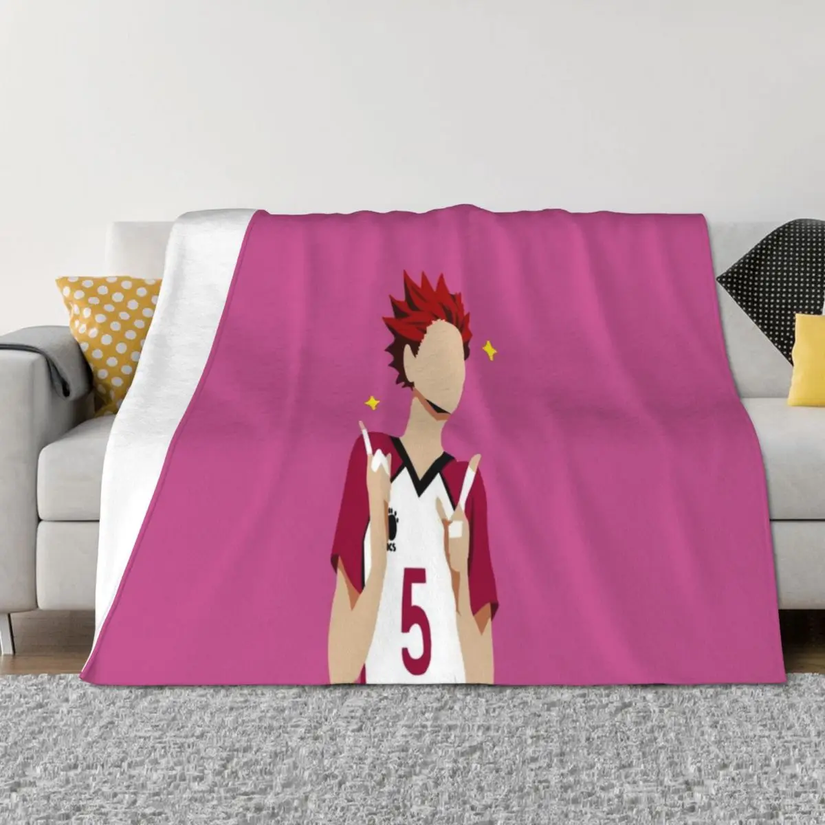 

Satori Tendou Throw Blanket Summer Beddings for babies Decorative Beds Plush Blankets