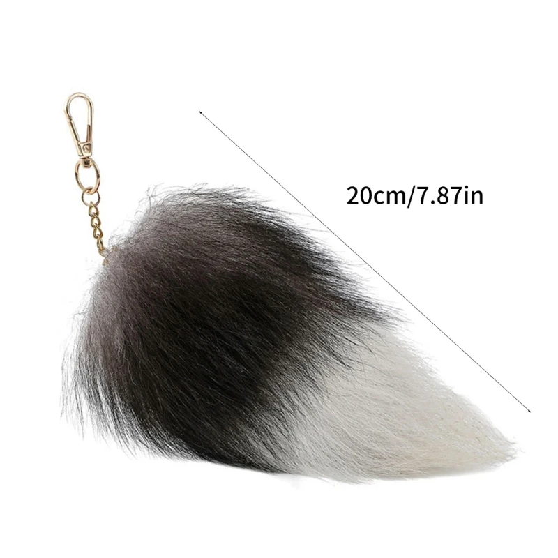 Foxes Furs Tail Pendant Keychain Keys Holder for Purse Bag Decoration