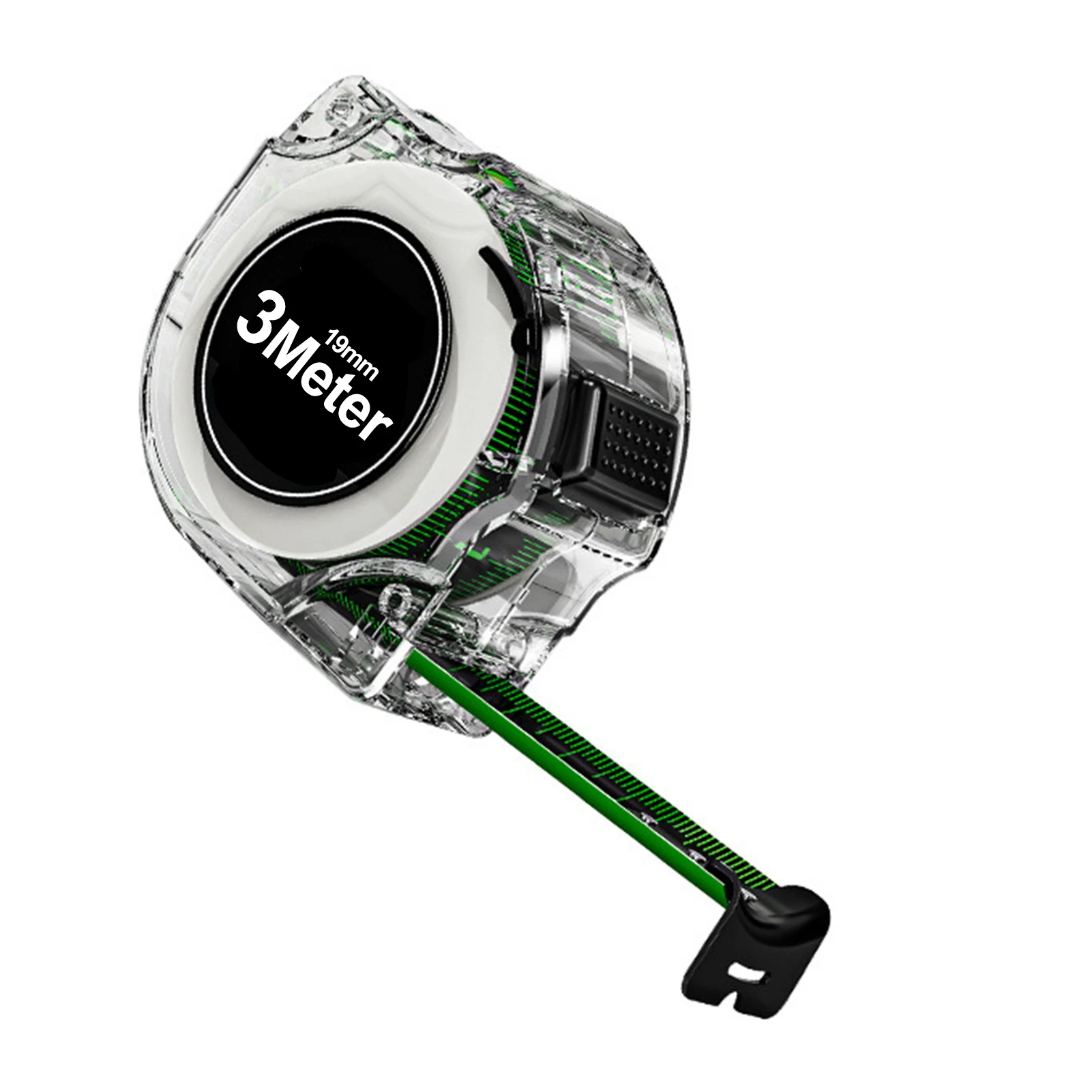 

Tape Measure High Precision Tape Measure Fluorescent Color Ruler Band Transparent Shell Metal Axis Scale Fall Proof Tape Measure