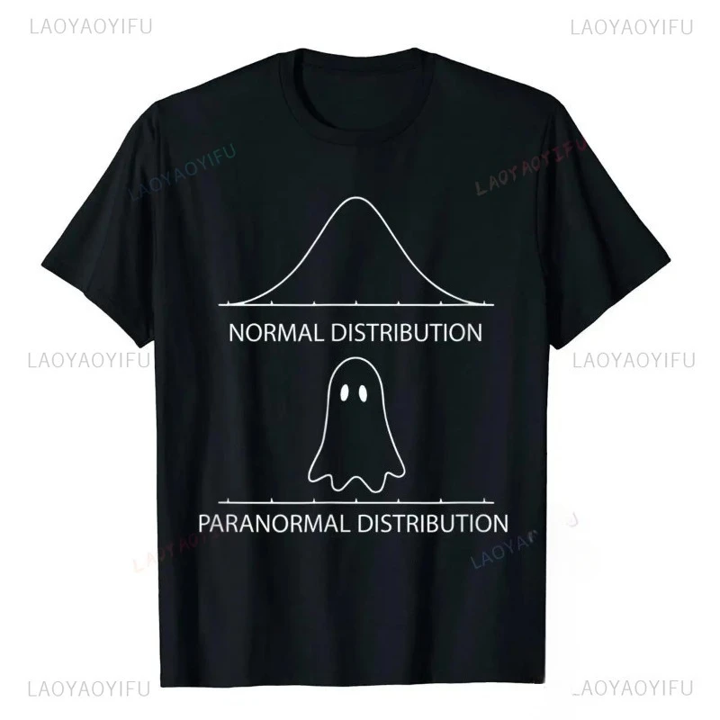 Math Statistics Normal Distribution Paranormal Distribution T-Shirt Mens Tees Fitted Vintage Cotton Boy Tops T-Shirts Hip Hop