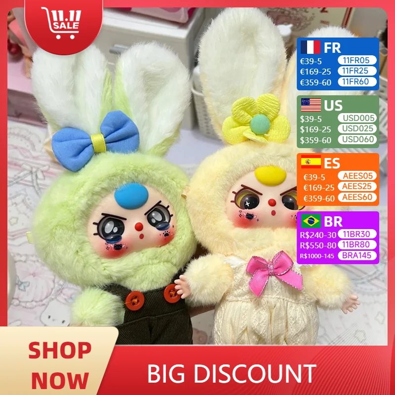 Mystery Box Baby Three Macaron Little Rabbit Series Tide Play Backpack Pendant Doll Blind Box Kawaii Girl Xmas Kid Birthday Gift