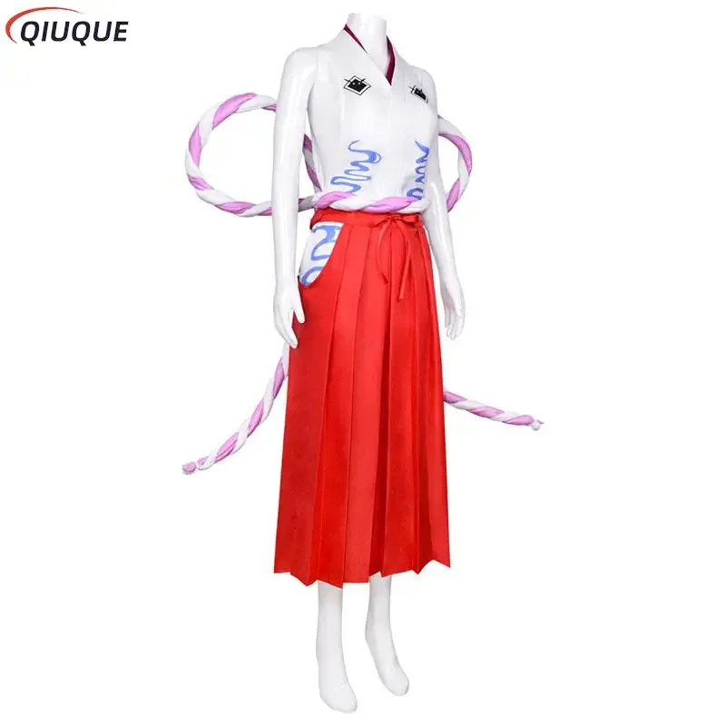 Kostum Cosplay Anime Yamato Wig Hiasan Kepala Wanita Kimono Horn Seragam Pesta Karnaval Halloween Pakaian Setelan Ir;l5