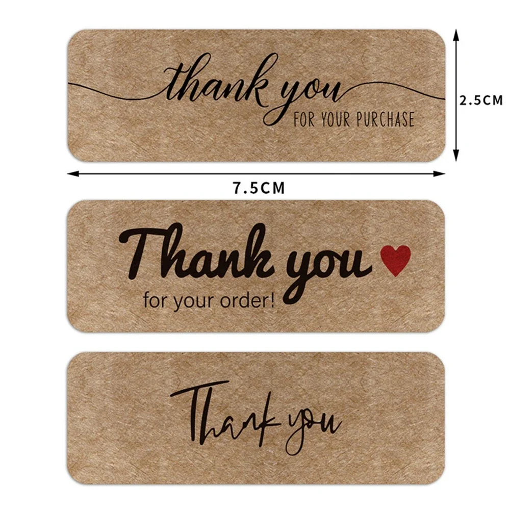120 Pieces Rectangular Thanksgiving Stickers Kraft Paper Sealing For Bakery Store Gifts Customers 