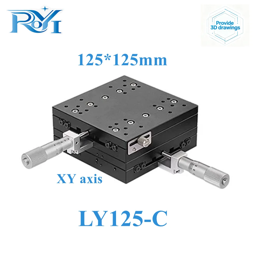 XY Axis 125*125mm Trimming Station Manual Displacement Platform Linear Stage Sliding Table XY125-L LY125-R XY125-C Cross Rail