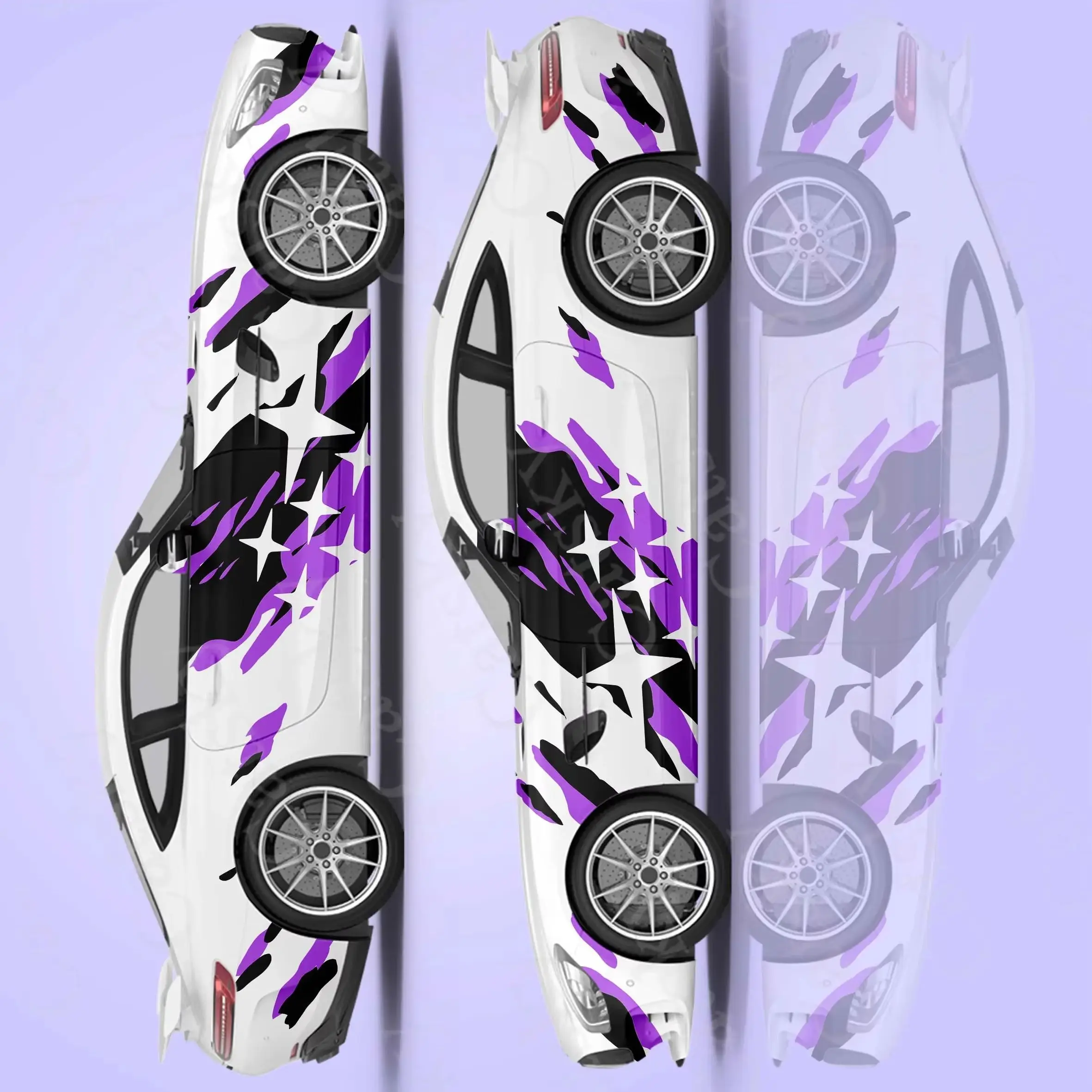 

Striped Stars Car Sticker Side Graphics Car Wrap Large Vehicle Pattern Vinyl Universal Size DIY Car Decal