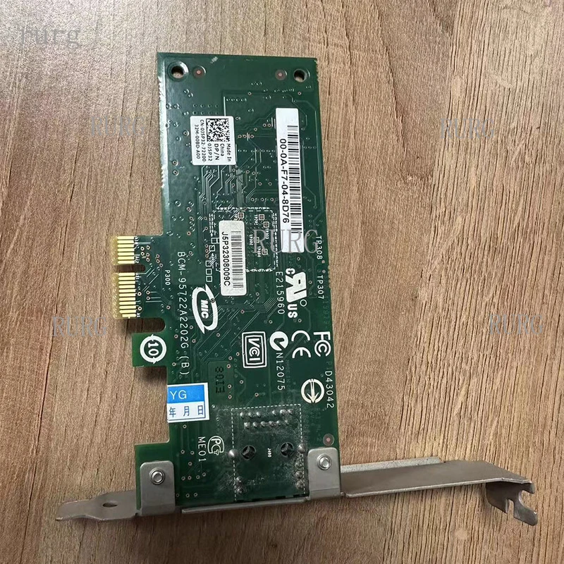 R+  Broadcom for Dell BCM5722 Gigabit Single-Port Ethernet Network Card J5P32 D765K PCI-E