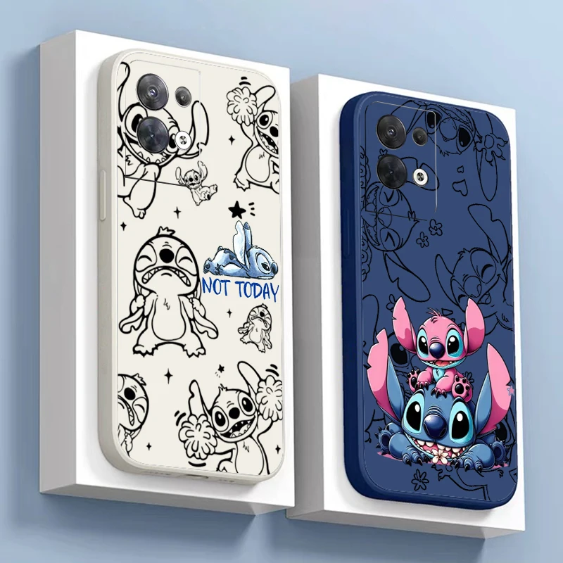 Stitch Cartoon Cute Phone Case For OPPO FIND X6 X5 X3 Pro Lite Neo OPPO Reno 9 8 7 Pro Lite 8T 8Z 7Z 5G Liquid Silicone Shell