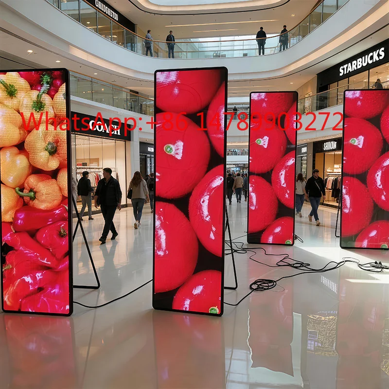 Ultra Clear HD LED Display Panel Floor Standing Commercial Marketing LED Poster Screen