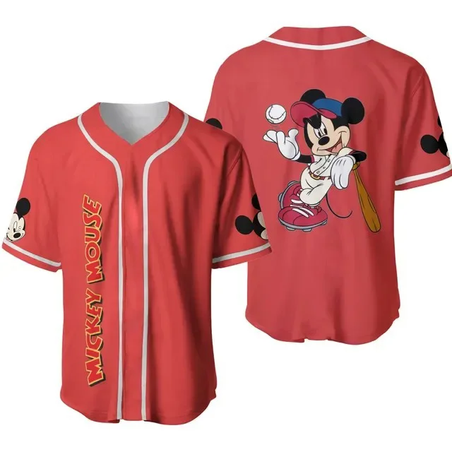 Summer Disney Mickey Mouse Kids Baseball Jersey Pattern TShirt 3D Print Breathable Casual Disney Mickey Fashion Loose T-shirt