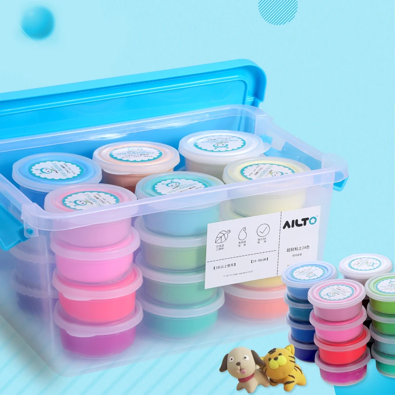 Super Light Clay DIY Plasticine Handmade Clay Set Box Children's Toys Safe Non-toxic No Smell No Fading Color Non-stick Hands