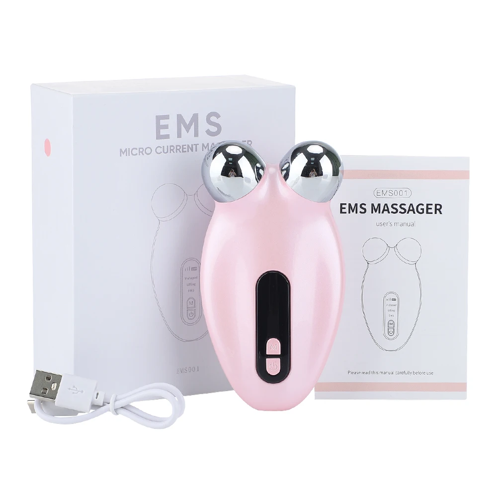 Rouleau de massage facial EMS à microcourant, machine de lifting du visage, rouleau en V, soin de la peau, appareil de beauté anti-déformable