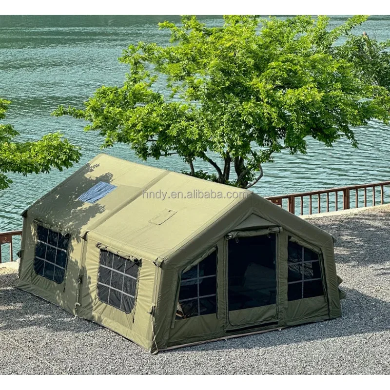 

Factory Hot Selling 17.2 Large Two Rooms Green Inflatle Tent For Family Outdoor Camping