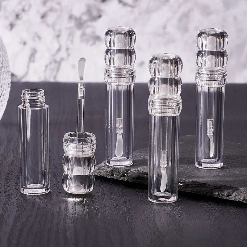 

10Pcs Empty 3ml Transparent Lipgloss Tubes With Silicone Brush Round Cosmetic Lipgloss Tube Clear Lip Balm Bottle Refillable