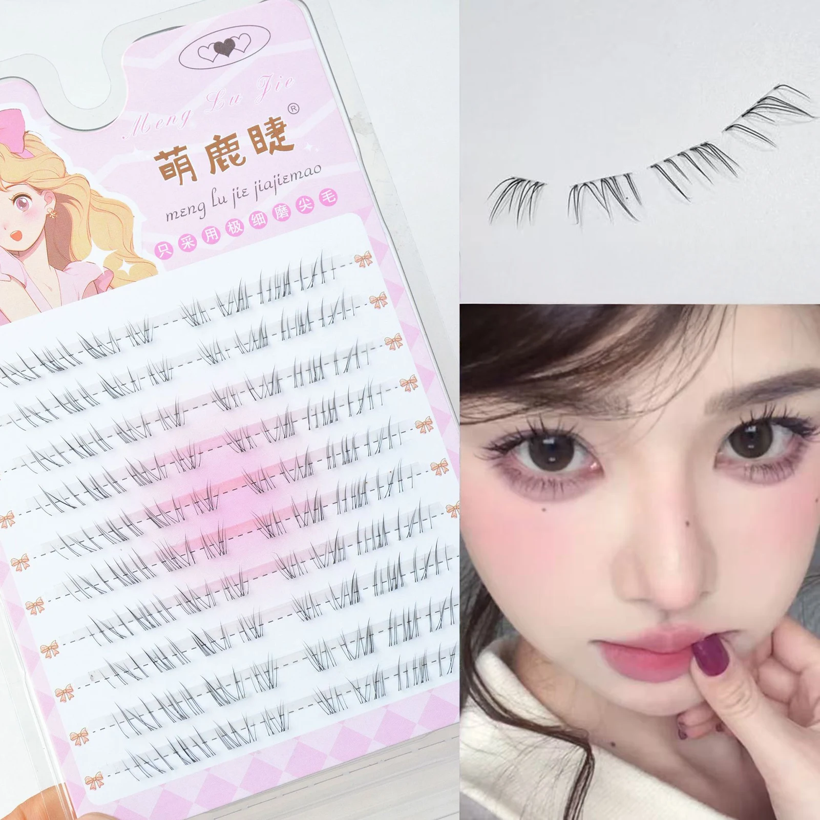 Einzelne untere Wimpern-Cluster, 10 Reihen, 4–7 mm, große Kapazität, natürliche untere Wimpernverlängerung für Modenschau, Tanz, Hochzeit