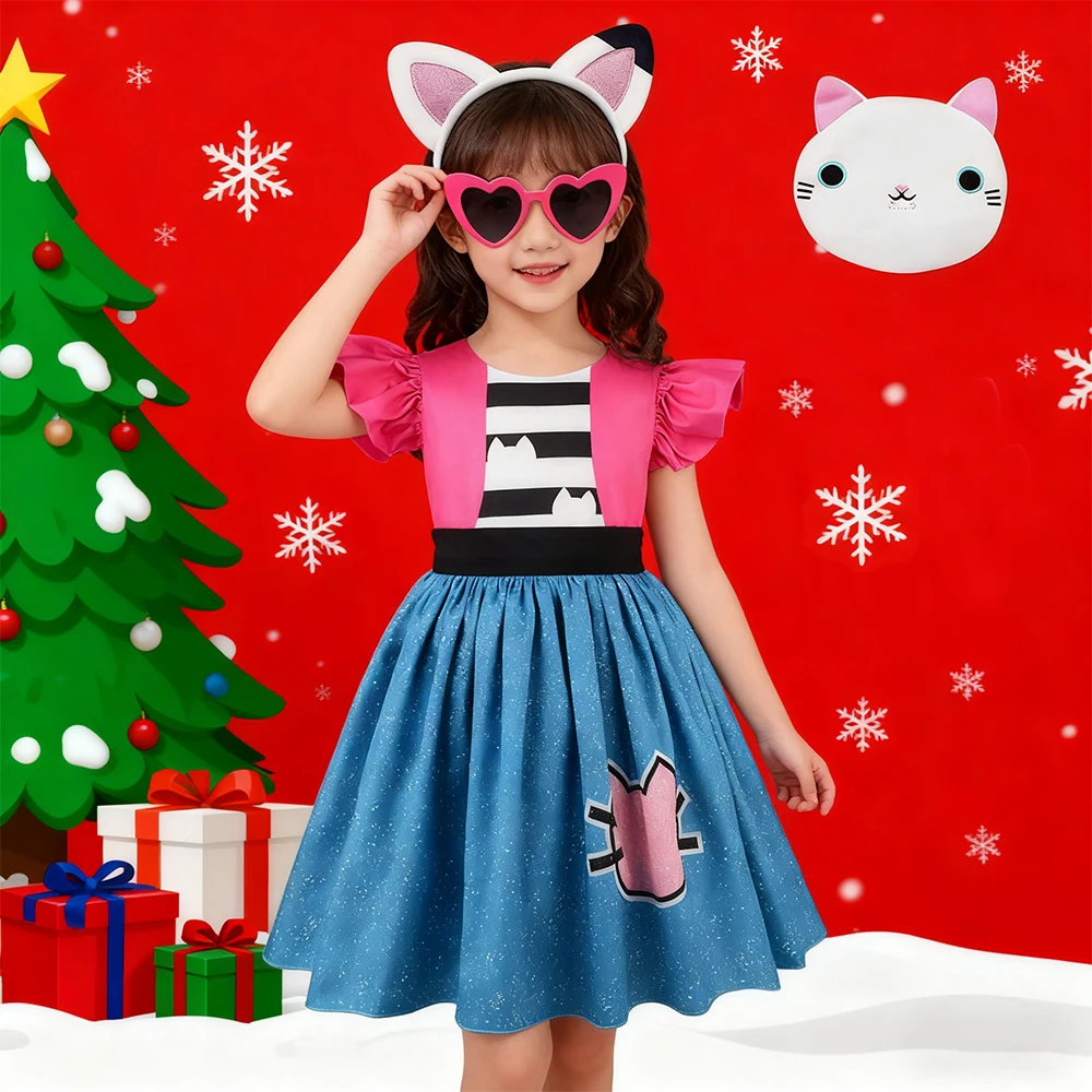 

1st Birthday Dress For Baby Girl Clothes Christmas Costume Gabby Doll Cosplay Dress With Accessories Xmas Girls Party Dresses