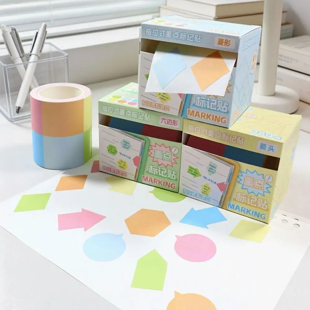 360pcs/Box Multicolor Sticky Notes Pull Out Large Capacity Highlight Marking Labels File Classification Sticker Tabs