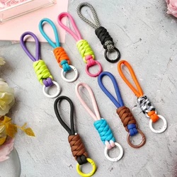 Colored Knotted Mobile Phone Lanyard Creative Woven Keychain Detachable Keyring 12CM Phone Case Anti-lost Rope Backpack Buckle