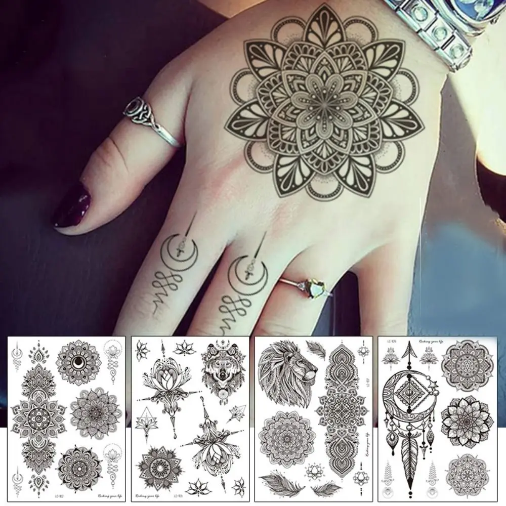 

Tool Wedding DIY Legs Arm Fake Tattoo for Women Black Tattoo Stickers Temporary Tattoo Henna Tattoo Body Art Sticker