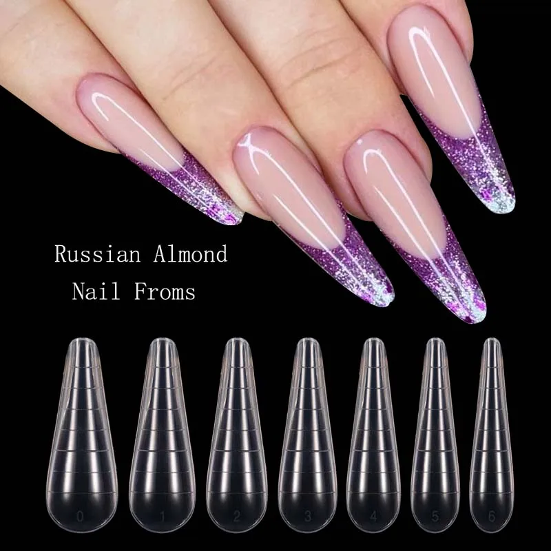 Dual Nail Forms Russische Amandel Vorm Top Nagels Vorm Extension Mold Quick Building Gel Uv Poly Vinger Art Nail Mold