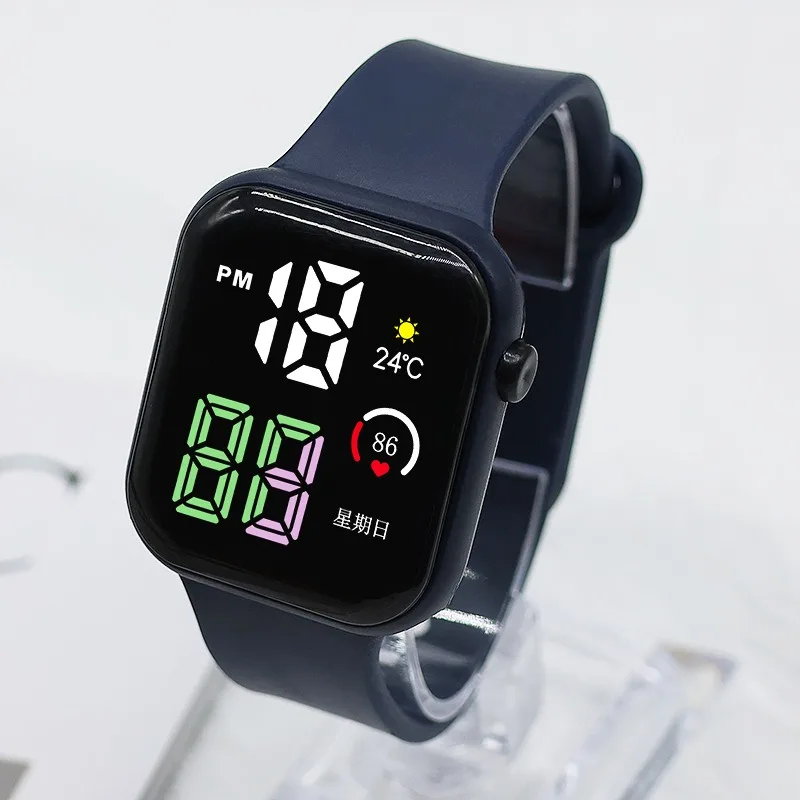 Jam Tangan Olahraga untuk Wanita dan Pria Jam Tangan Digital LED Bercahaya Tahan Air Jam Tangan Anak Dial Besar Siswa Elektronik Relojes Digitales