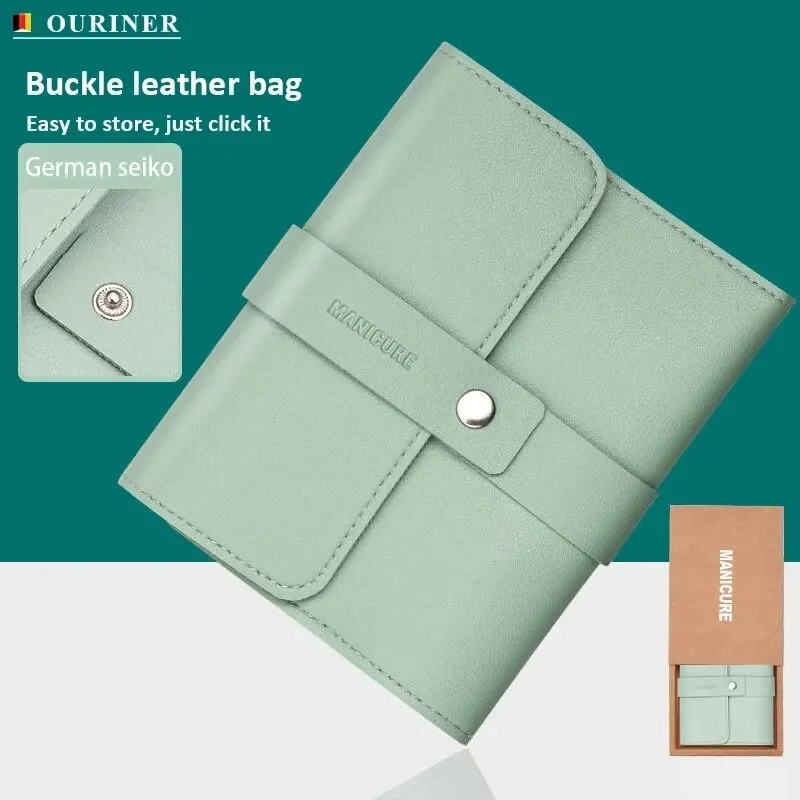 12-16 unids/set de cortaúñas de acero inoxidable, juego de cortaúñas con bolsa plegable, Kits de cortador de manicura, tijeras, herramienta de maquillaje de belleza