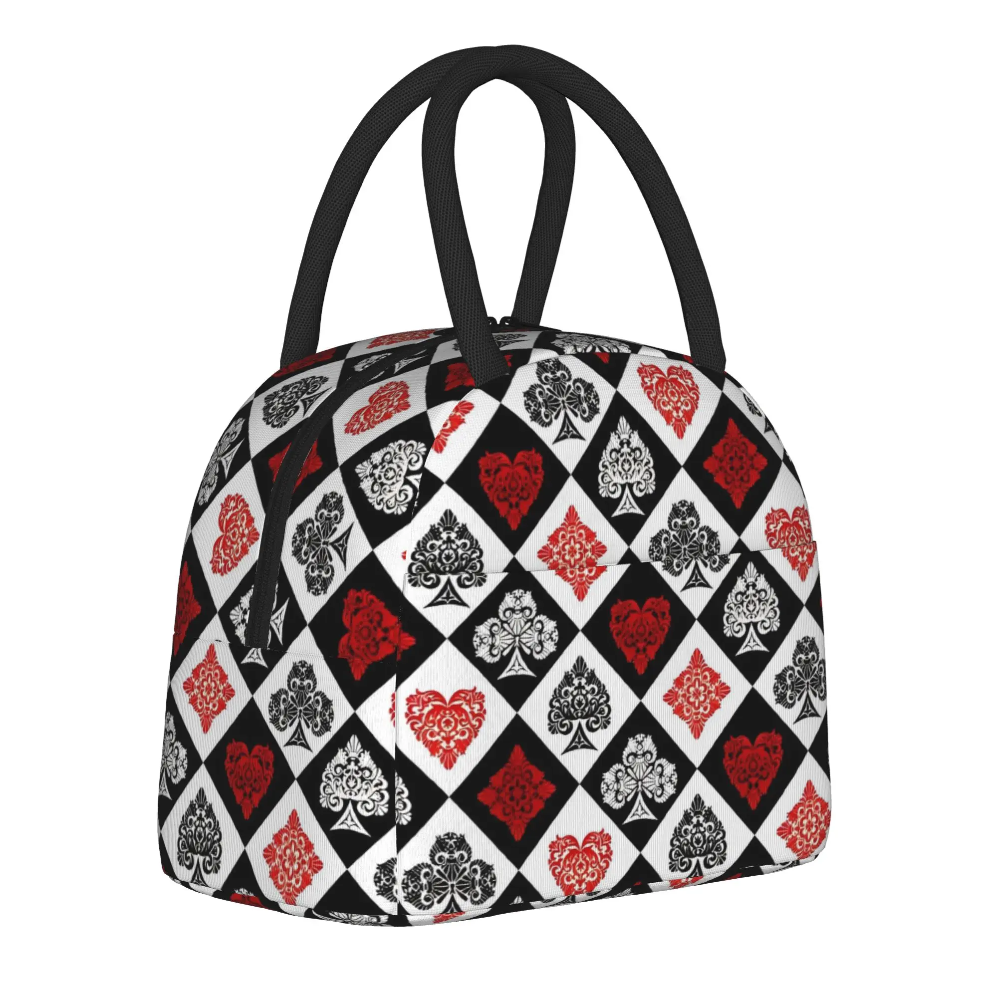 card-suits-poker-red-black-bolsas-termicas-isoladas-a-prova-de-vazamento-recipiente-estetico-para-almoco-bolsa-termica-lancheira-sacola-para-alimentos