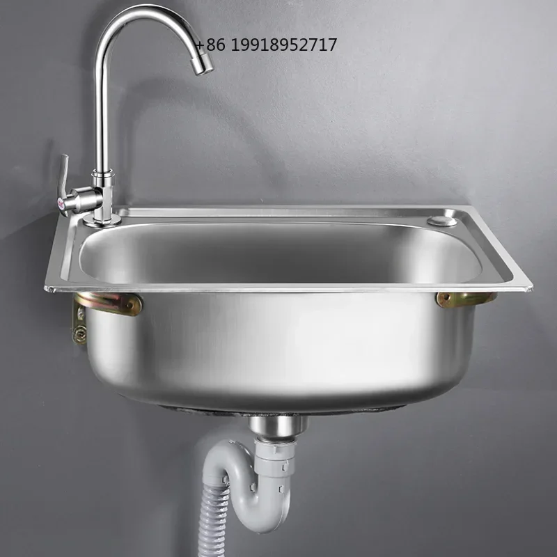 Kitchen sink Handmade stainless steel single bowl sink above counter or wall mounted vegetable Wash basin set mx4221950 JJ316