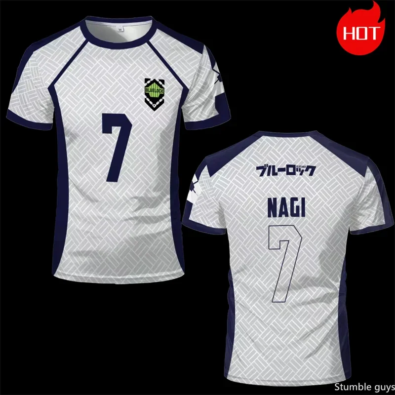 Blaues Locker Room Harajuku Streetwear T-Shirt Anime Fußballtrikot Cosplay Jungenkleidung Mädchen Kurzarm Freizeitoberteile