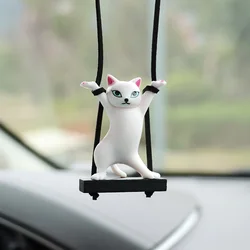 Car Pendant Creative Cute Branch Cat Rearview Mirror Pendant Car Interior Decoration Car Interior Accessories Para Auto