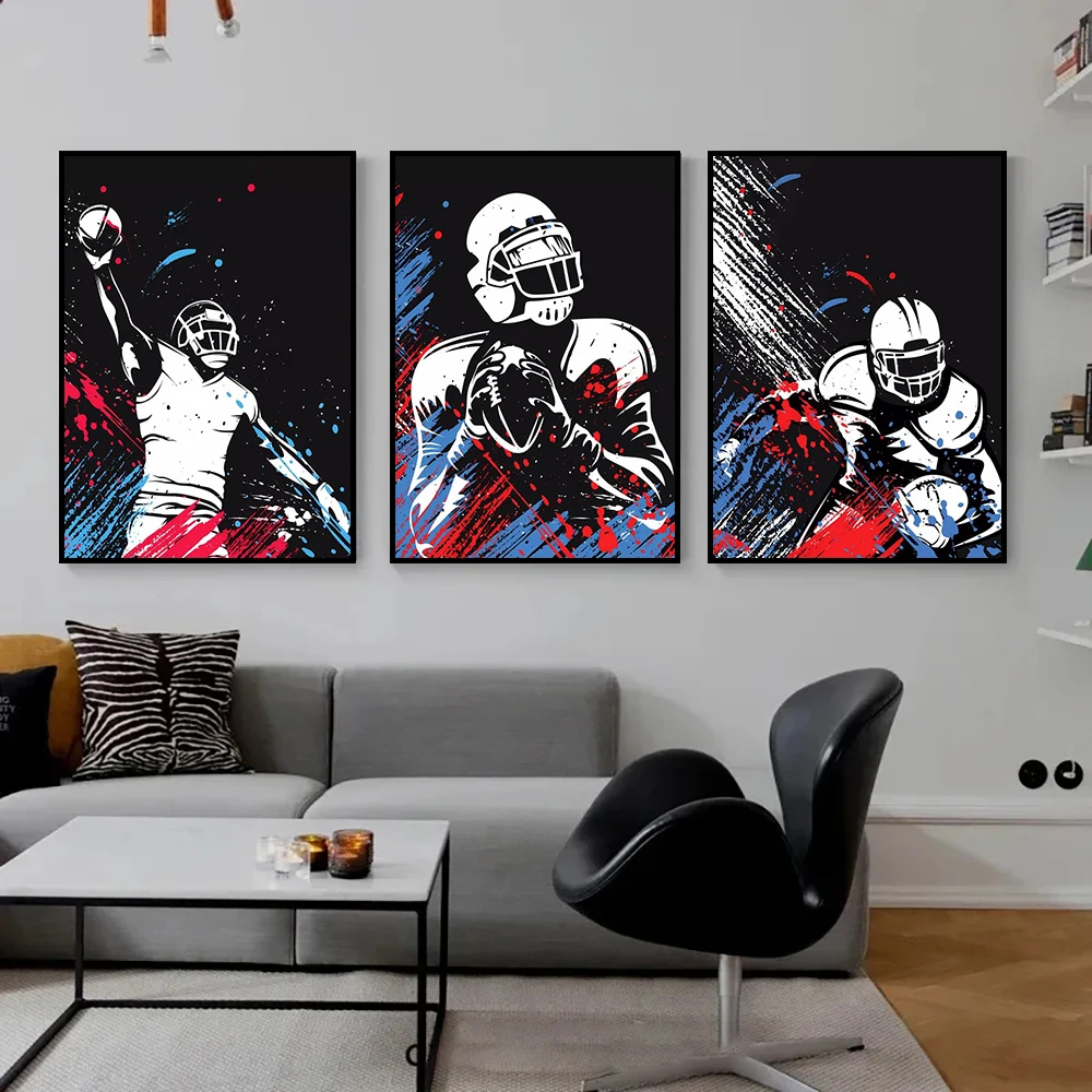 Now Watercolor Rugby Star Art Posters, Canvas Prints of Athletes That Boys Like, Used for Home Wall Art Decoration Paintings