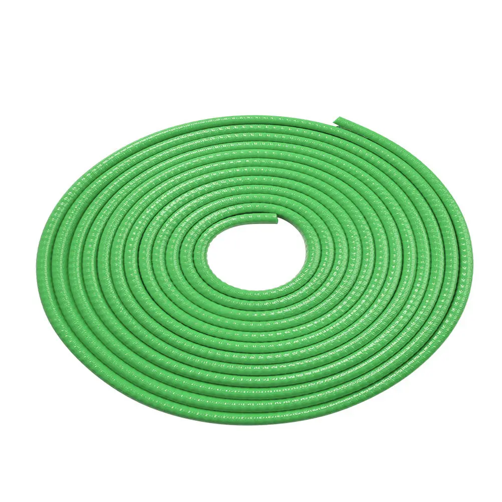 Car Door Rubber Seal Strip Trim for Gap Sealing Soundproof Dustproof Waterproof Weatherstrip Adhesive Protection Guard Green