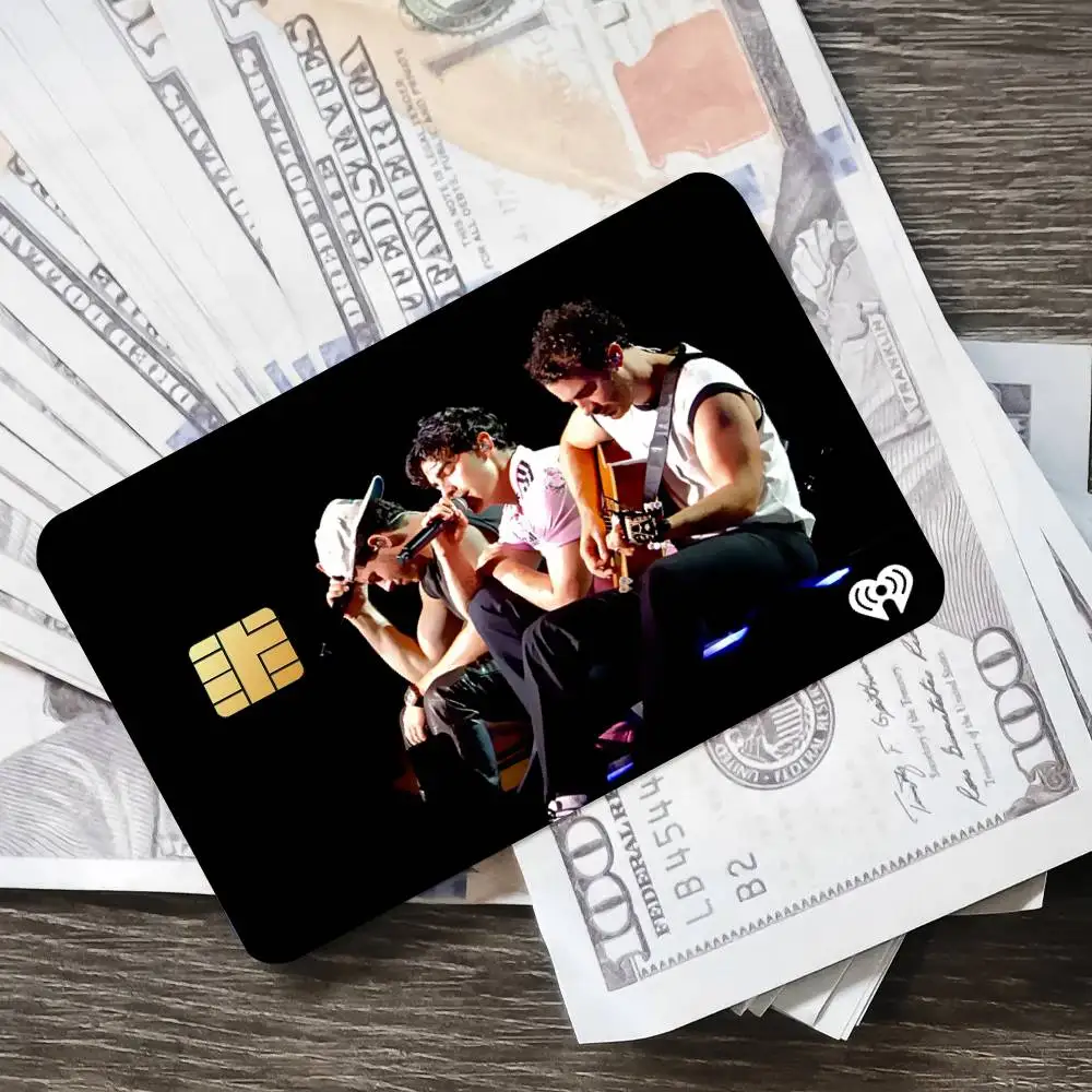 الفرقة جوناس براذرز ملصق الائتمان الجلد غطاء بطاقة ملصقات 4 قطعة فيلم حافلة تمرير الجبهة الديكور البنك الخصم مقاوم للماء #2