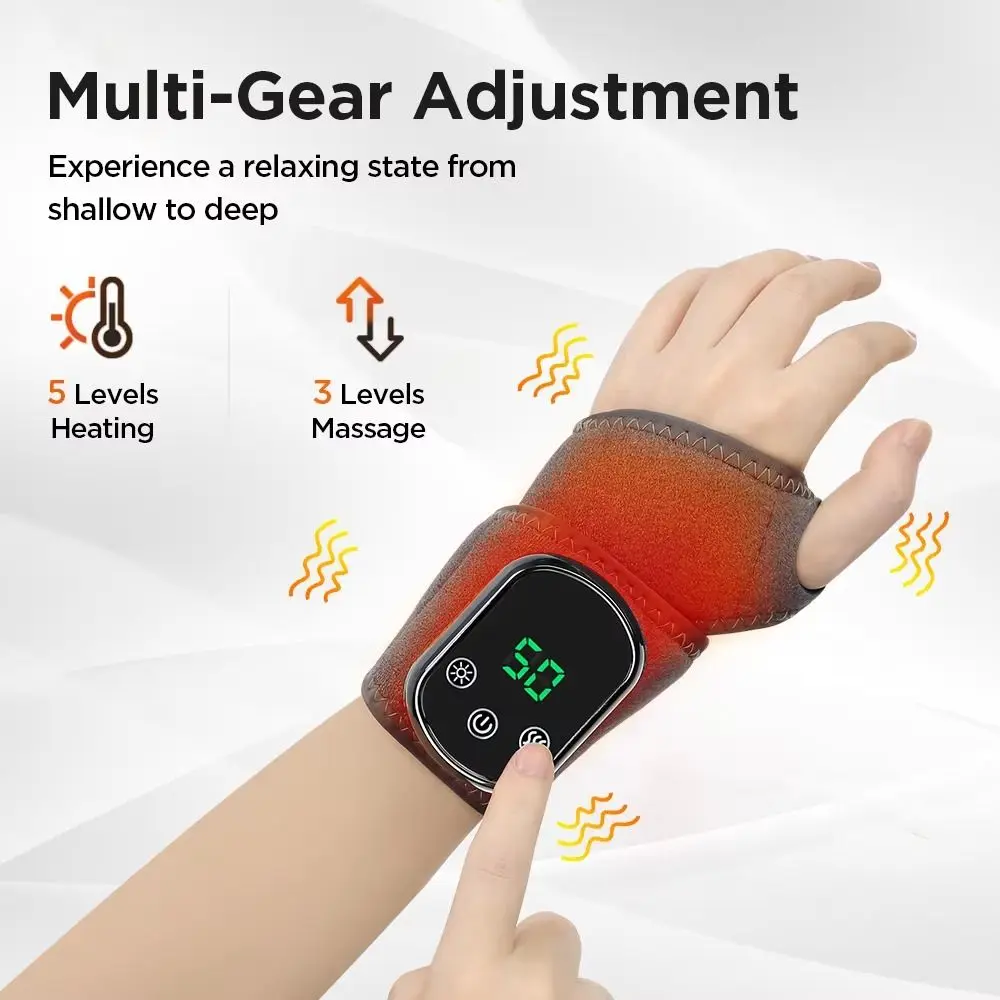 

Cordless Wrist Massager USB Rechargeable 8 Mode Hand Massager Soft Detachable Electric Massage Tool Relax Muscle