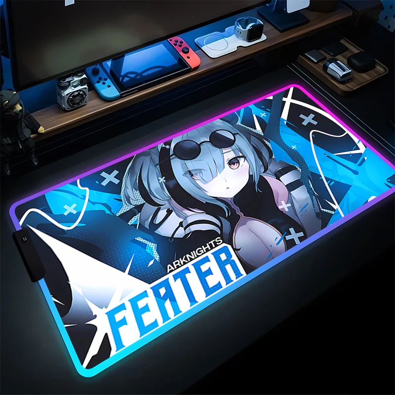 

Mouse Pad LED PC HD Desk Mat Gamer Office Computer Carpet Blue Archive Keyboard Table Pad RGB Laptop Gaming Accessories Mousepad