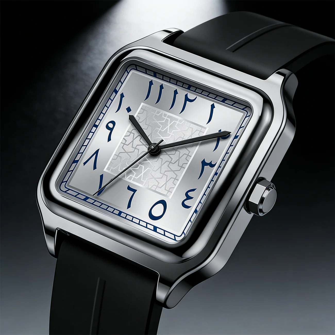 

Square Stainless Steel Alloy Watch 3ATM Waterproof Silicone Strap Fashion Sports Watch Men's Business Watch Arabic Numerals