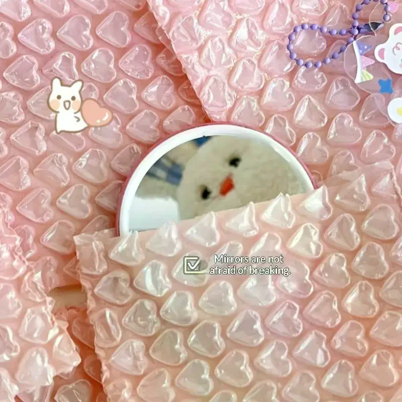 10pcs Heart Bubble Bag Pink Padded Envelopes Self Seal Mailers Shockproof Packaging Bags for Ecommerce Shipping