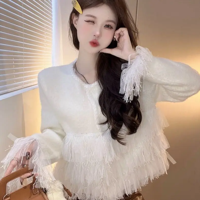 

Sweaters Jumpers Cardigans Womens Cardigan Y2K Woman Modal Cotton Eyelet Pattern Regular Fit Daily Buttons Simple Basic Colorful