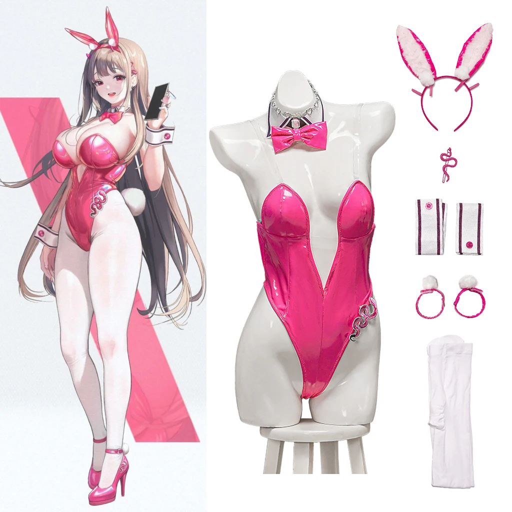 Disfraz de chica de conejo rosa de Viper para mujer, traje de Cosplay de diosa de la Victoria, monos rosas de víbora Sexy, disfraz de conejo