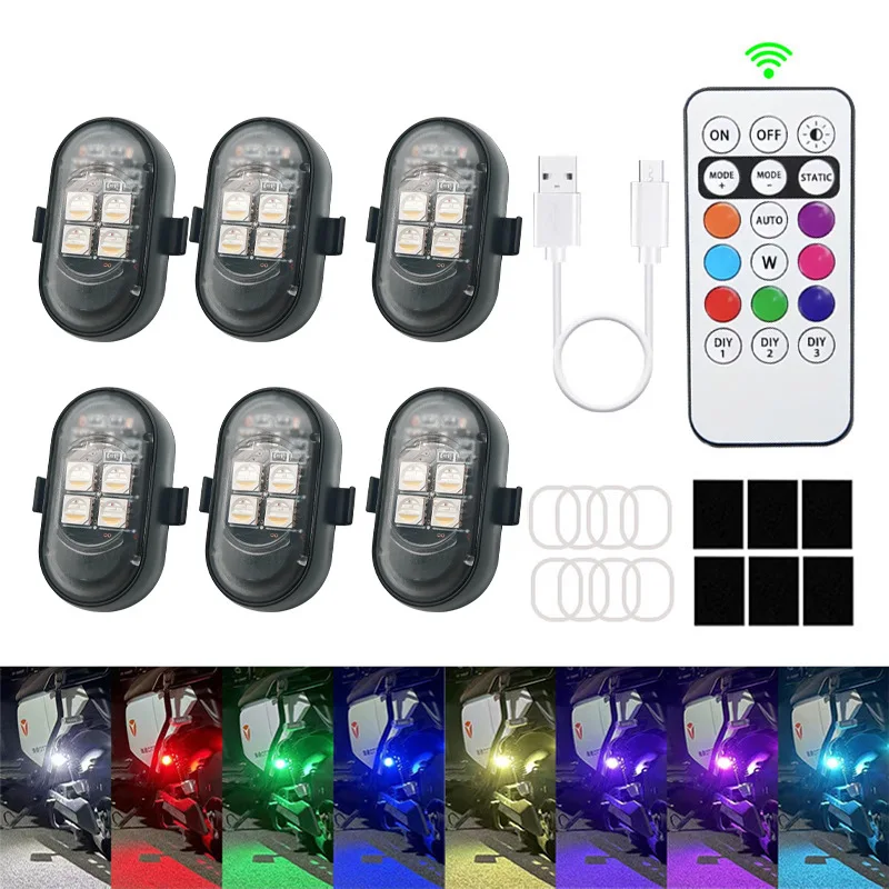 

Wireless Light Aircraft Airplane Helicopter Warning Lights RGB Led Aircraft Strobe lights Motorcycle Lights LED Flash Position