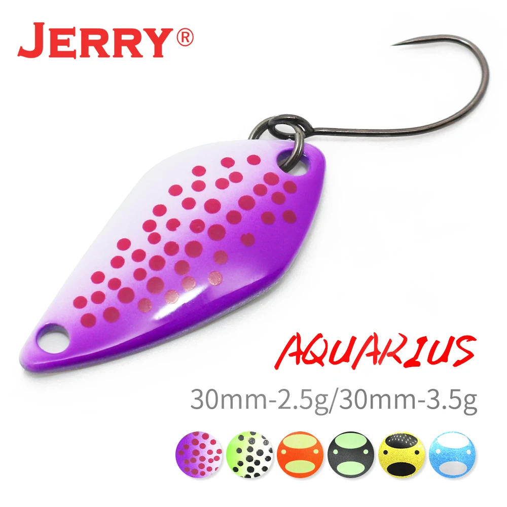 Jerry Aquarius wysokiej jakości przynęty sztuczna przynęta twarda przynęta pstrąg łyżki metalowe przynęty do wędkarstwa słodkowodnego pojedynczy haczyk