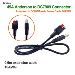 DC7909 to 45A Anderson Connector Anderson to DC8mm male Power Cable 16AWG for Automotives Battery Power Supply with 0.6m Cable