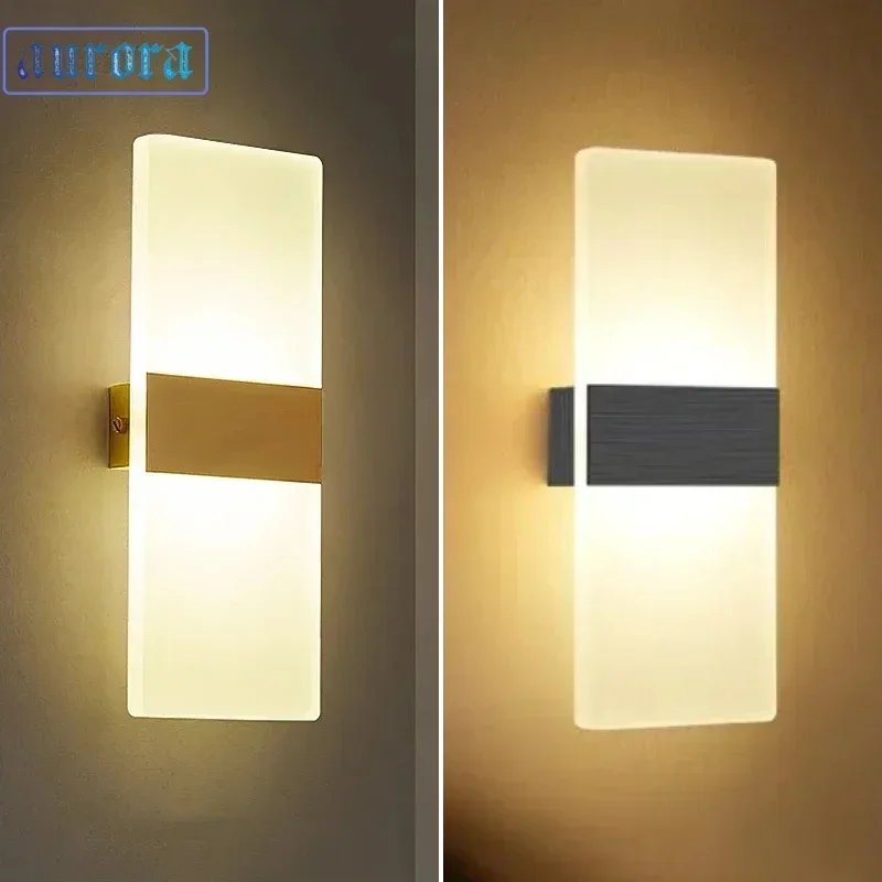 Mini LED Wall Lamp Acrylic 85-265V Modern Simple Bedroom Sconce Living Room Bedside Stair Home Decor Indoor Wall Lights Fixtures