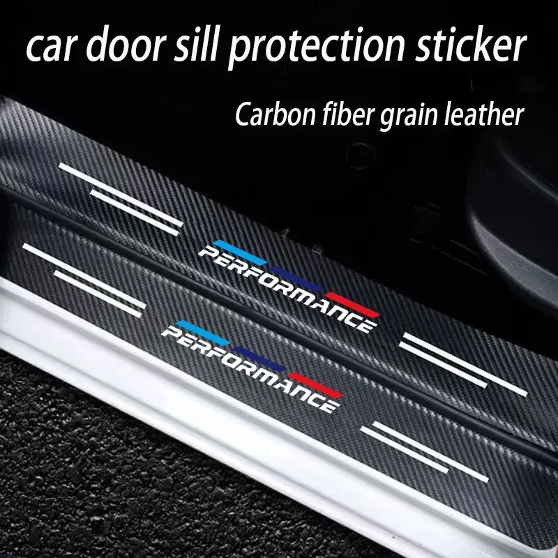 For BMW Car Door Sill Stickers Accessories for BMW M Power Performance E46 E39 E90 E36 E60 E34 E30 F30 F10 X1 X3 X5 E92 G30