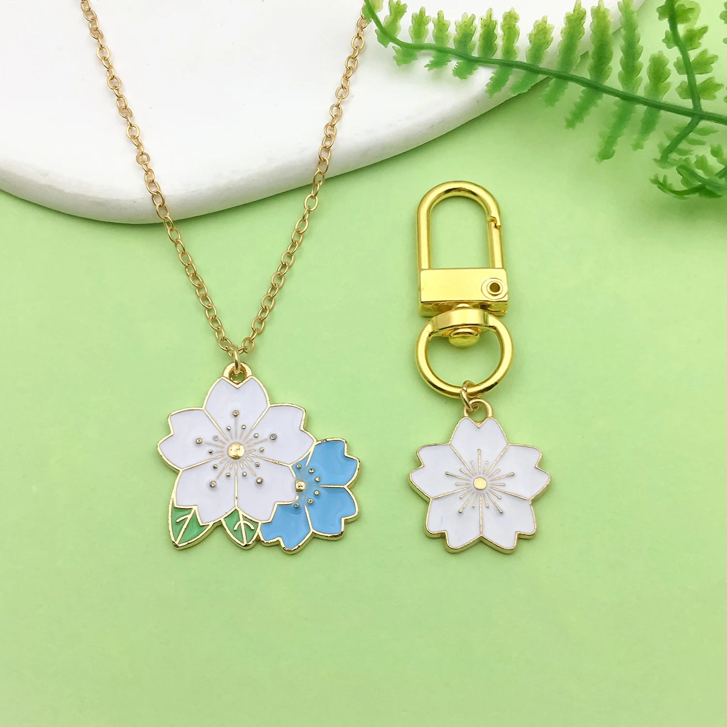 30pcs White Enamel Flower Charms Alloy Small Daisies, Cherry Blossoms, Sunflower Pendants For DIY Jewelry Making Accessories